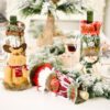 19834216569_826251901 Wholesale Christmas Decoration Supplies Knitting Faux Bark Fabric Wine Bottle Cover