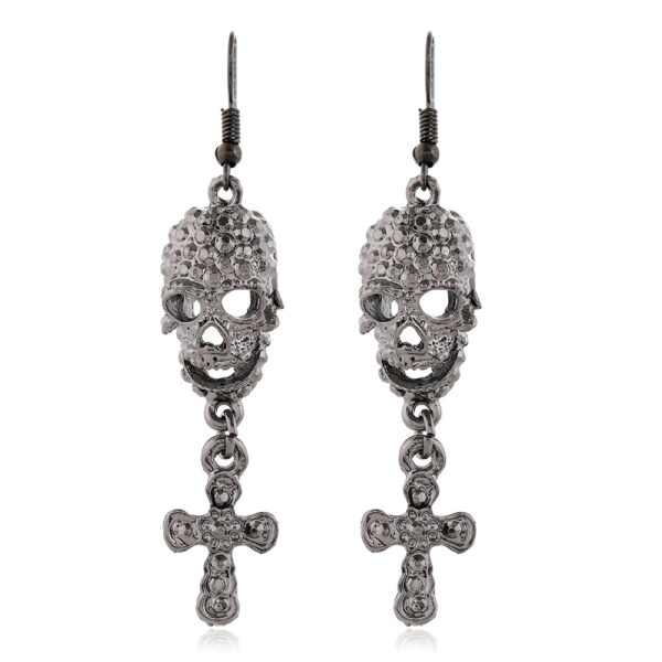 Wholesale Skull Cross Alloy Earrings