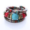 1988103464_1569970395 Wholesale Beaded Multilayer Snake Bone Shape Turquoise Bracelet