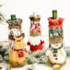 19913732567_826251901 Wholesale Christmas Decoration Supplies Knitting Faux Bark Fabric Wine Bottle Cover