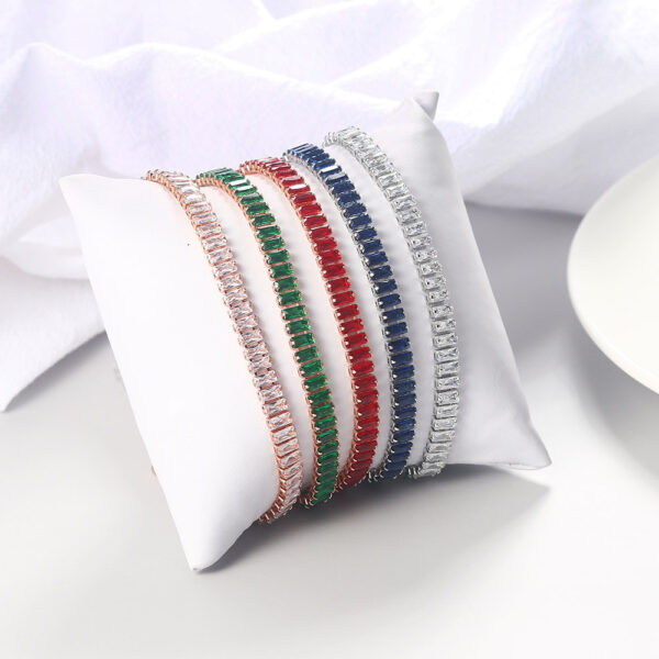 Wholesale Copper Rectangular Zircon Adjustable Bracelet