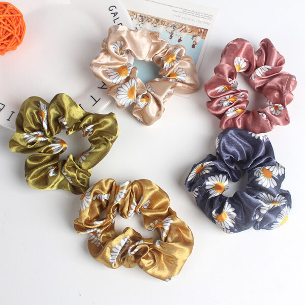Wholesale Satin Large Intestine Hair Band Simple Joker Headband Small Daisy Elastic