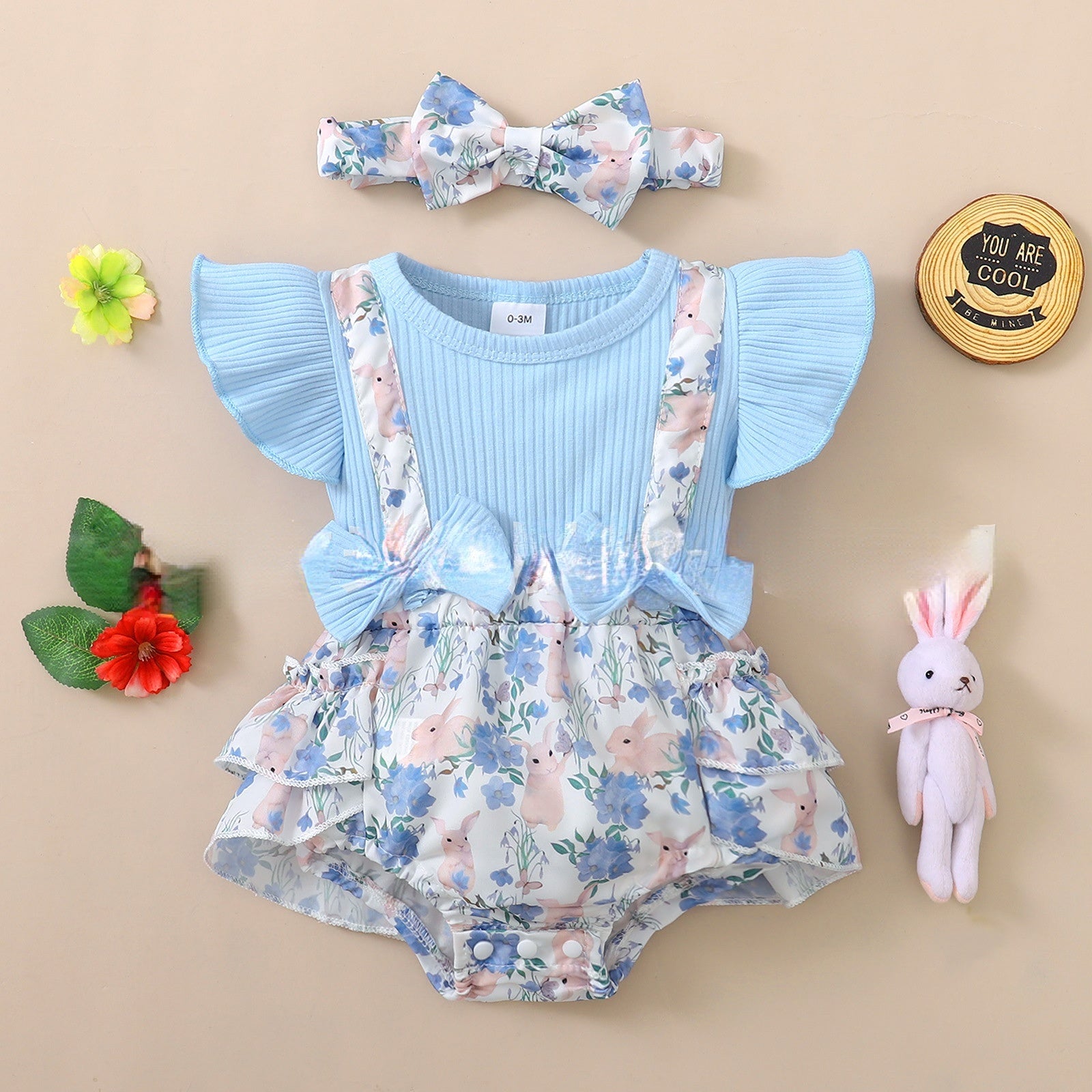 Wholesale Easter Print lyester Baby Clothes
