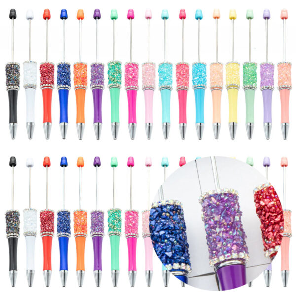 Wholesale Beadable Pen Irregular Gravel Rhinestones DIY Pens