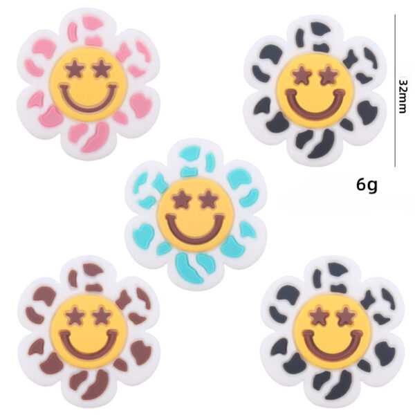 Wholesale Cartoon Flower Smiley Teether Creative DIY Focal Beads