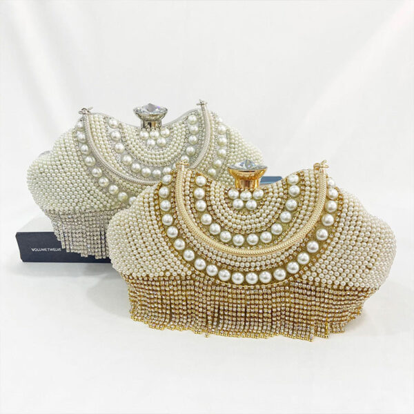 Wholesale Gold Tassel Shoulder Diamond Pearl Bag OLY-SD-QY001