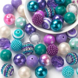 Wholesale 50pcs/pack Ocean Wind Mermaid Color 20MM Acrylic Beads Bubblegum Beads