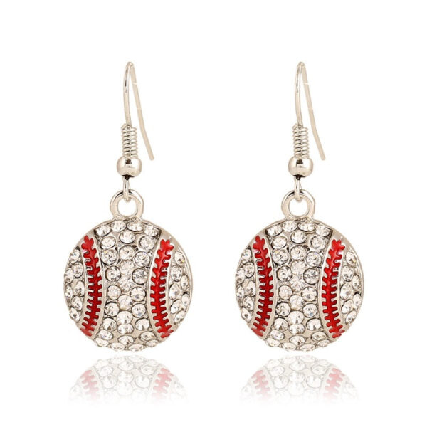 Wholesale Fashion Trendsetter Diamond Studded Baseball Earrings