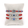 Wholesale Evil Eye Hand Palm Blue Eyes Red Rope Braid Adjustable Alloy Bracelet