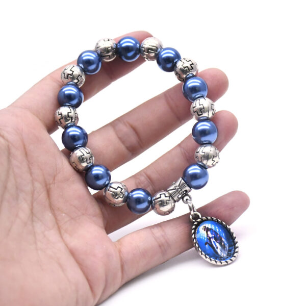 20026405674_47217378 Wholesale Cross Blue Pearl Sapphire Bracelet