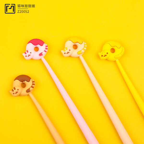 20062113169_554438074 Wholesale Silicone Cat Donut Gel Pen