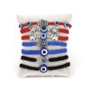 Wholesale Evil Eye Hand Palm Blue Eyes Red Rope Braid Adjustable Alloy Bracelet