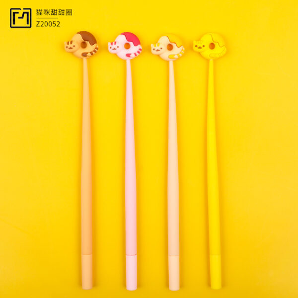 20135335278_554438074 Wholesale Silicone Cat Donut Gel Pen