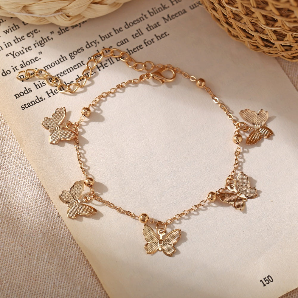 Wholesale Hollow Butterfly Alloy Ankle Chains