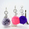 Wholesale Diamond Alloy Letter Fur Ball Keychain