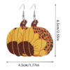 20154021380_769929520 Wholesale Thanksgiving Pumpkin Turkey Festival Skin Maple Leaf PU Earrings