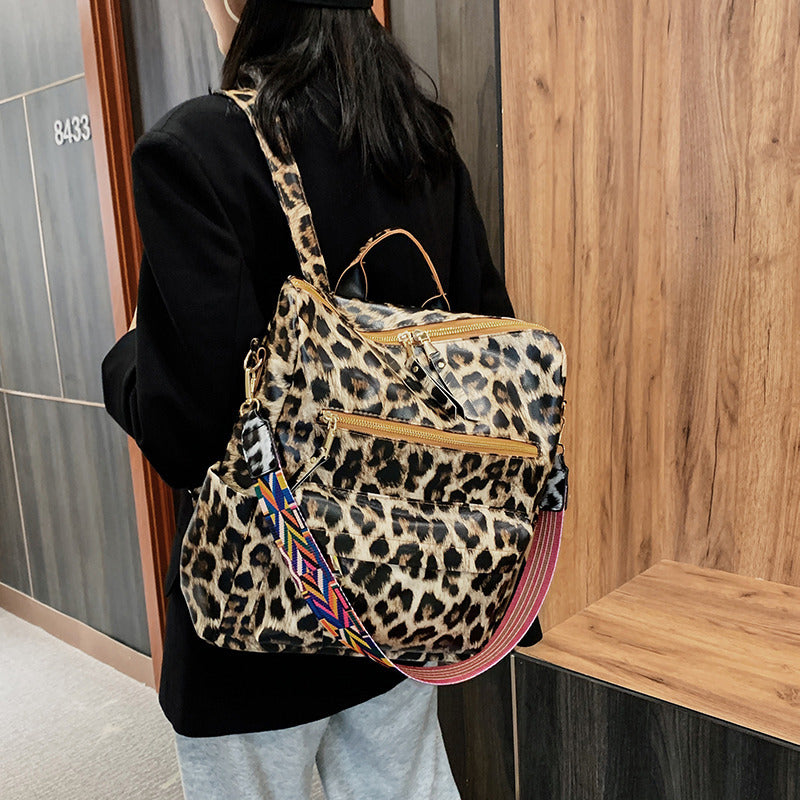 Wholesale PU Leopard Backpack