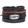 20316841615_999716110 Wholesale DIY Hand Woven Men's Multi-layer Leather Bracelet