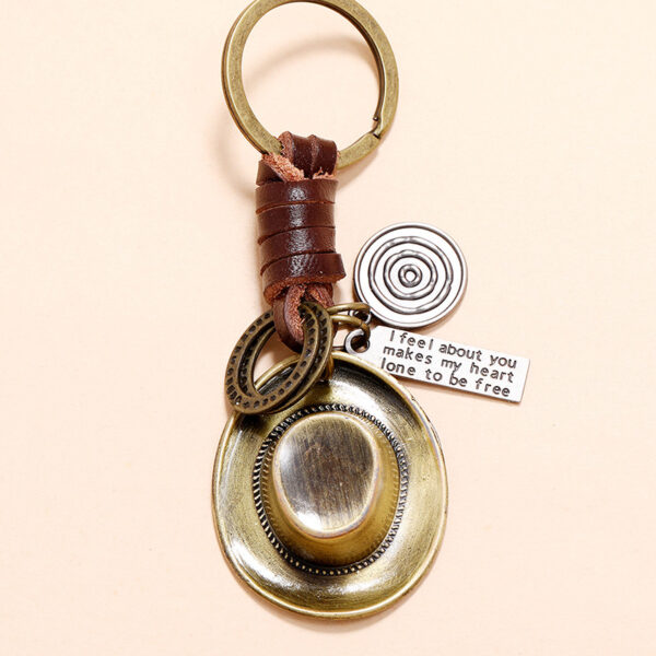 Wholesale Leather Alloy Cowboy Hat Creative Key Chain