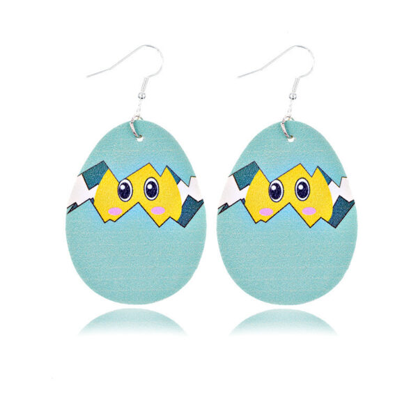 Wholesale Easter Teardrop Leather Earrings
