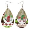 Wholesale Christmas Santa Claus Water Drop Leather Earrings