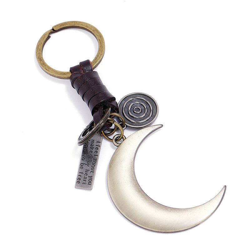 Wholesale Alloy Crescent Pendant Creative Key Chain