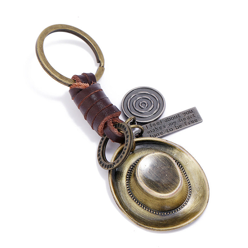 Wholesale Leather Alloy Cowboy Hat Creative Key Chain
