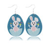 Wholesale Easter Teardrop Leather Earrings