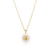 Wholesale Titanium Steel Gold-plated Sunflower Zircon Necklace