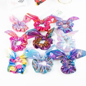 Wholesale Bow Ribbon Fabric Laser Large Intestine Hair Ring