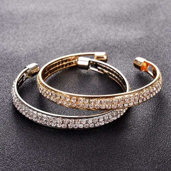 Wholesale Full Diamond Opening Alloy Bracelet
