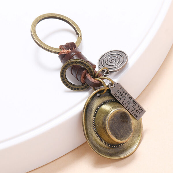 Wholesale Leather Alloy Cowboy Hat Creative Key Chain