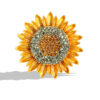 Wholesale Sunflower Diamond Alloy Brooch