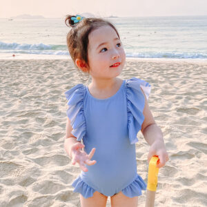 -1 blue ruffled girl / L height 90-100