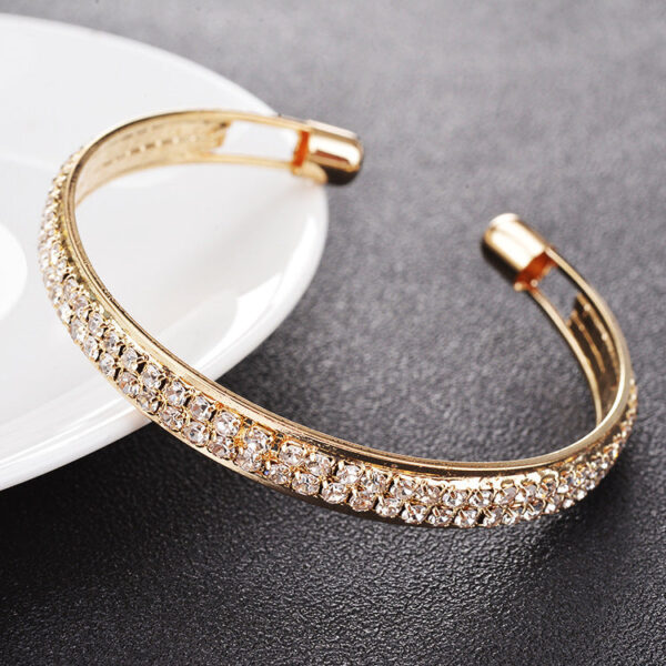 Wholesale Full Diamond Opening Alloy Bracelet