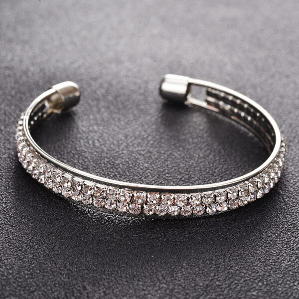 Wholesale Full Diamond Opening Alloy Bracelet