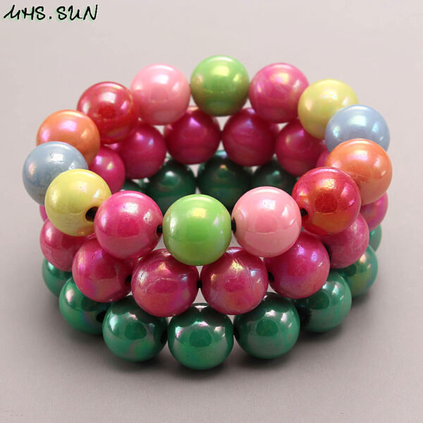 Wholesale Rainbow Acrylic Beads Bracelet