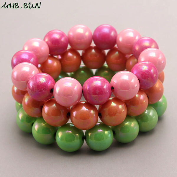 Wholesale Rainbow Acrylic Beads Bracelet