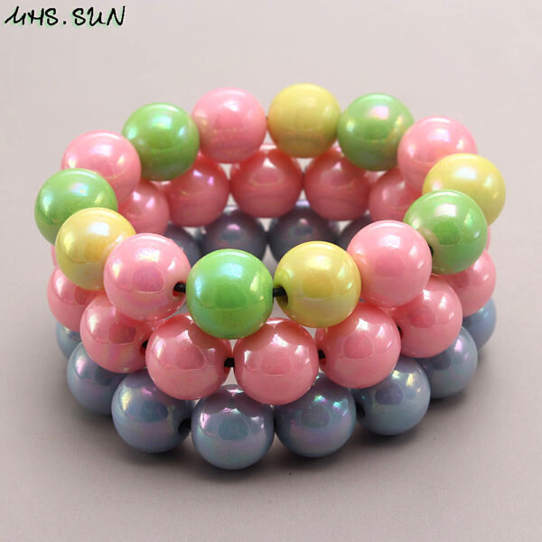 Wholesale Rainbow Acrylic Beads Bracelet