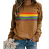 Wholesale Cotton Color Striped Printed Round Neck Pullover Long Sleeves