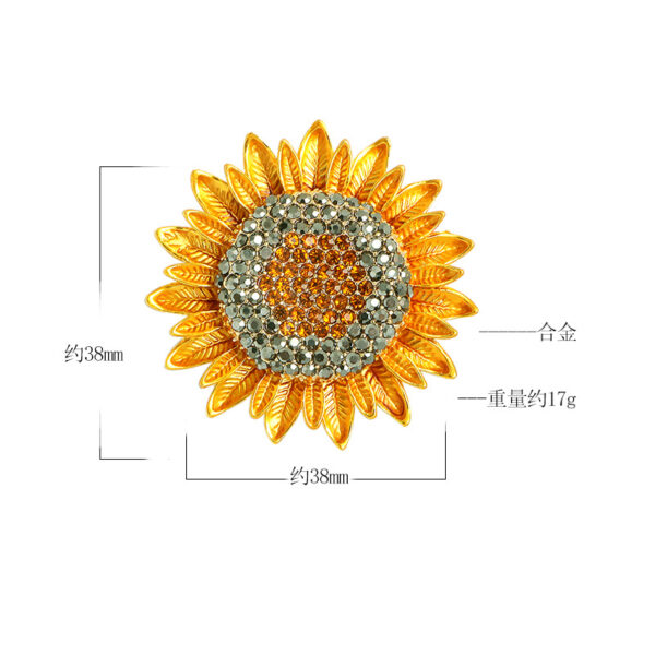 Wholesale Sunflower Diamond Alloy Brooch
