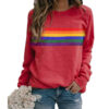 Wholesale Cotton Color Striped Printed Round Neck Pullover Long Sleeves
