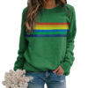 Wholesale Cotton Color Striped Printed Round Neck Pullover Long Sleeves