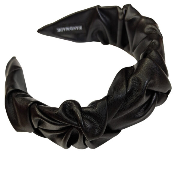 20723433231_406195816-1 Wholesale Solid Color Pu Leather Pleated Headband