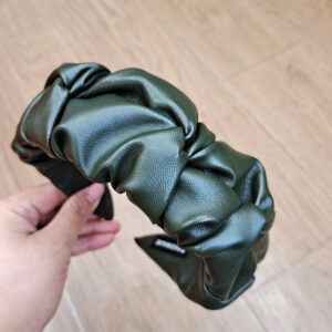 Army green leather flower brace