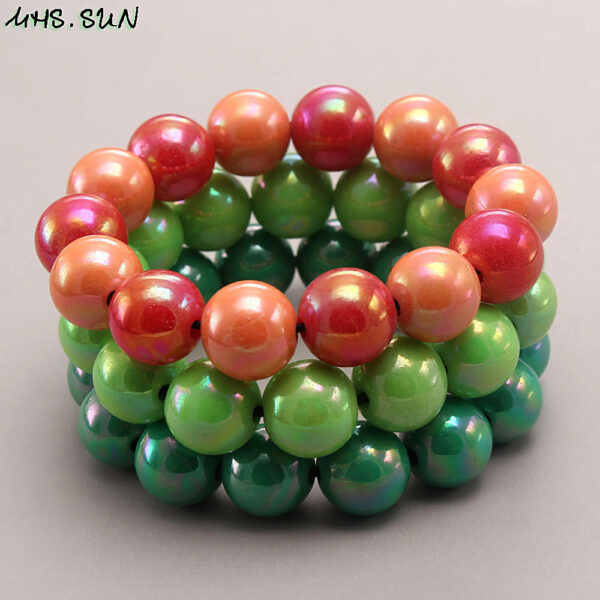 Wholesale Rainbow Acrylic Beads Bracelet