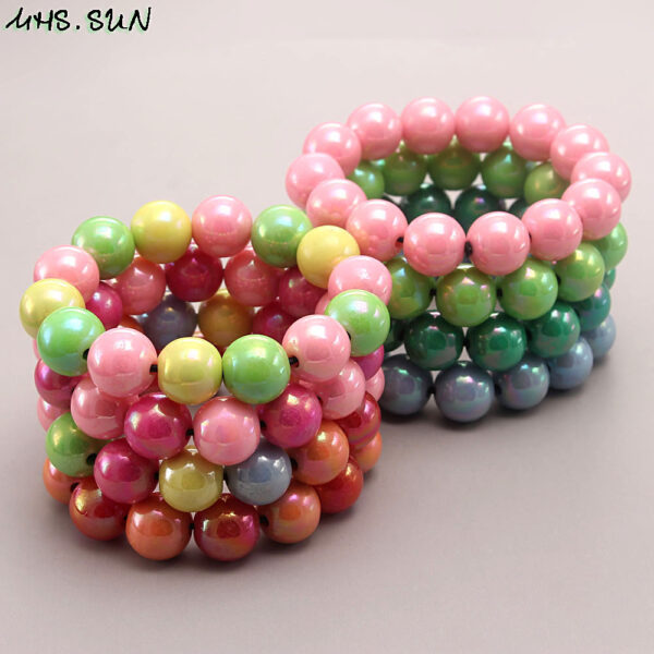 Wholesale Rainbow Acrylic Beads Bracelet