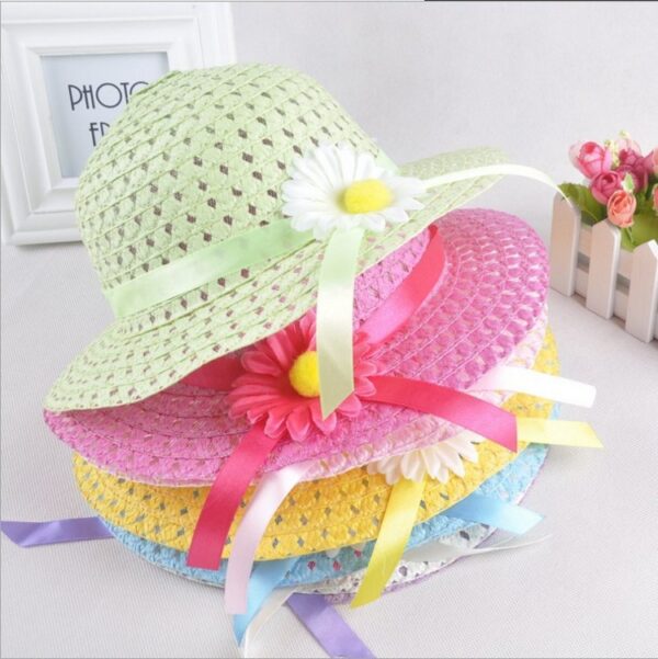 Wholesale Kids Sunflower Straw Hat