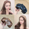 20756403969_406195816-2 Wholesale Solid Color Pu Leather Pleated Headband