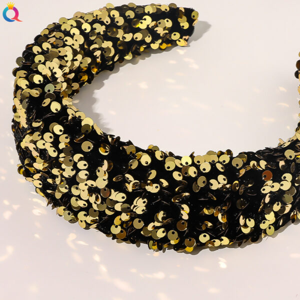 20766959799_64356601 Wholesale Sequin Sponge Wide Edge Hair Hoop